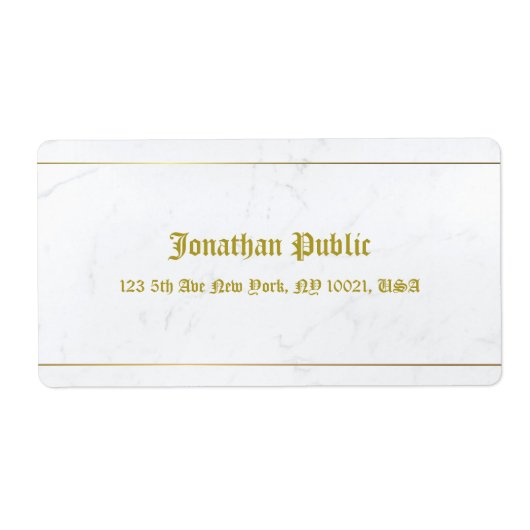 Elite Old Style Calligraded Marble Gold Shipping Etiket (Voorkant)