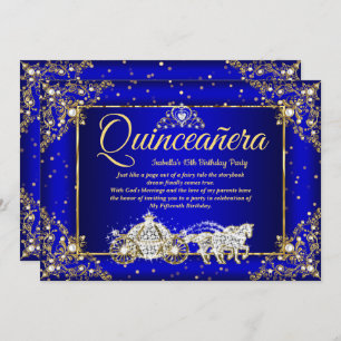 Elite Princess Quinceanera Royal Blue Sparkle Kaart