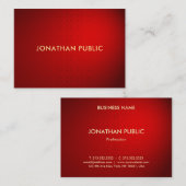Elite Red Damask Gouden Tekst Professionele Classy Visitekaartje (Voorkant / Achterkant)