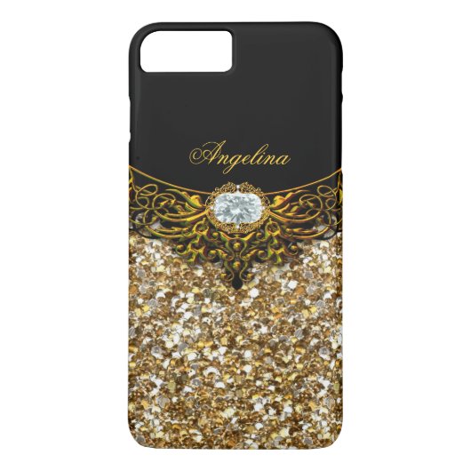 Elite Regal Gold Black Diamond Jewel Case-Mate iPhone Case (Achterkant)