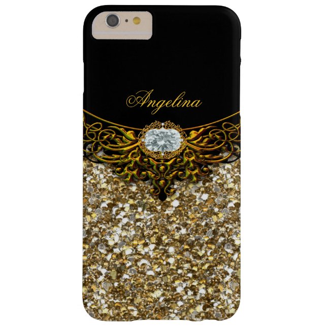 Elite Regal Gold Black Diamond Jewel Case-Mate iPhone Case (Achterkant)