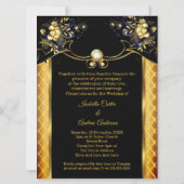 Elite Wedding Gold Black Floral Diamonds Kaart (Achterkant)