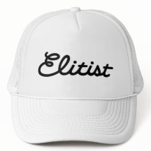 Elitist Trucker Hat: Grote Logo (zwart/wit)
