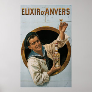Elixir d'Anvers ~ by Gerard Portielje Belgium 1906 Poster