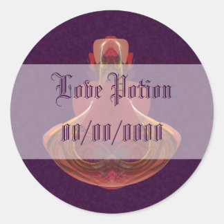 Elixir of Love Potion Bottle Fractal Ronde Sticker