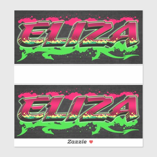 Eliza Prénom Nom Graffiti Autocollants (Feuille)