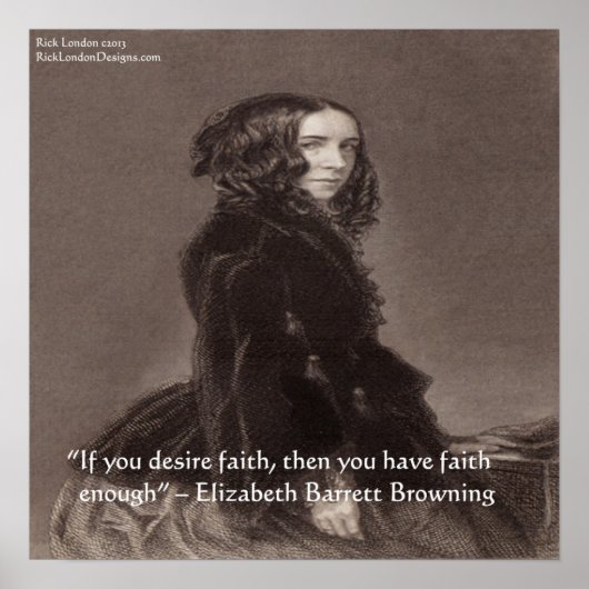 Elizabeth Barrett Browning geloof citaat poster (Voorkant)