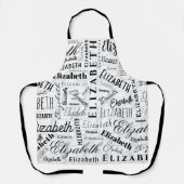 Elizabeth Black White Aangepaste naam Schort (Voorkant)