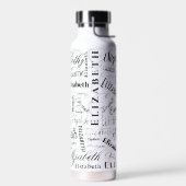 Elizabeth Black White Aangepaste naam Waterfles (Links)