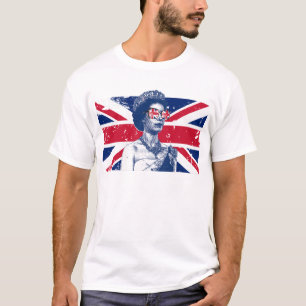 Elizabeth Britse vlag Engeland Koningin van Engela T-shirt
