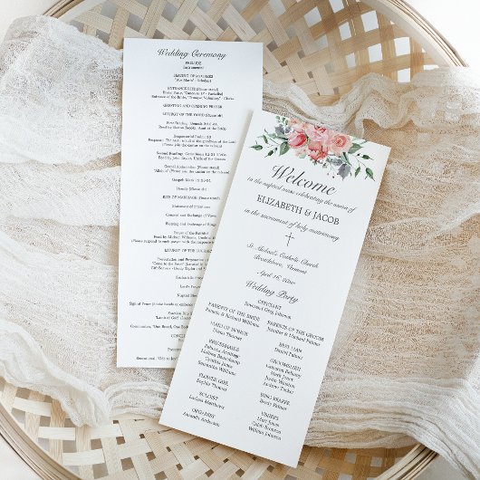 Elizabeth Catholic Wedding Programme avec Messe