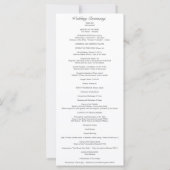 Elizabeth Catholic Wedding Programme avec Messe (Dos)