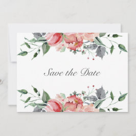 Elizabeth Elegant Roze Bloemen Bruiloft Save The D Save The Date