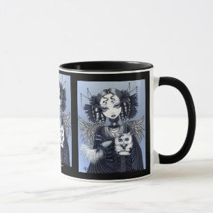 Elizabeth et tasse d'ange de chat persan de Vega