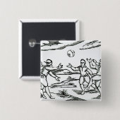 Elizabeth Football Vierkante Button 5,1 Cm (Voorkant /achterkant)