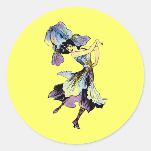 Elizabeth Gordon Iris Flower Fairy Ronde Sticker (Voorkant)