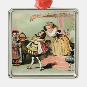 Elizabeth I (1533-1603): met Robert Devereux, twee Metalen Ornament