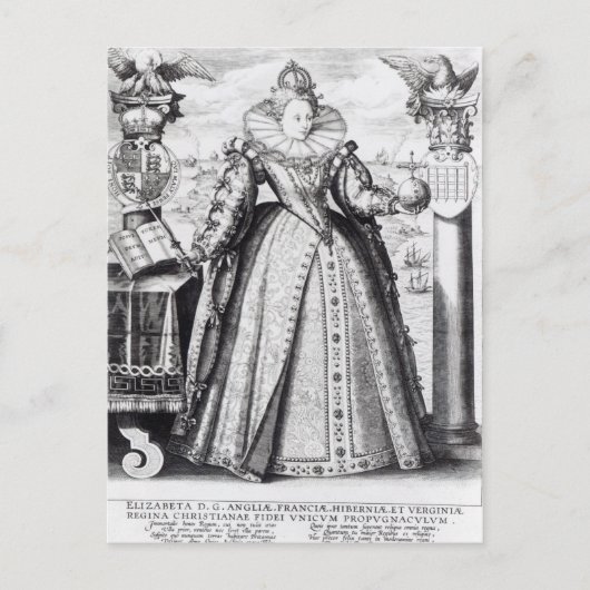 Elizabeth I 1596 Briefkaart (Voorkant)