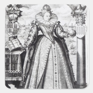Elizabeth I 1596 Vierkante Sticker