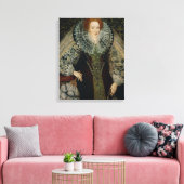 Elizabeth I, c.1585-90 Canvas Afdruk (Insitu (Woonkamer))