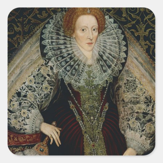 Elizabeth I, c.1585-90 Vierkante Sticker (Voorkant)