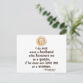 Elizabeth I Citaat over echtgenoot Briefkaart (Staand voorkant)