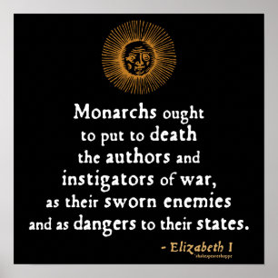 Elizabeth I Citaat over oorlog Poster