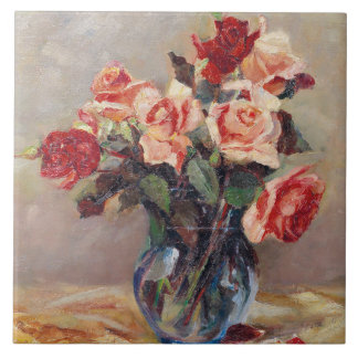 Elizabeth J. Grafin von Attems Stilllife met Ros Tegeltje
