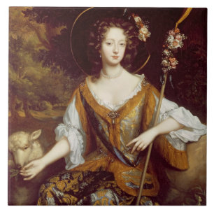 Elizabeth Jones, Countess of Kildare, c.1684 (olie Tegeltje