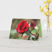 Elizabeth Joyeux Anniversaire Carte rouge Rose (Fleur jaune)
