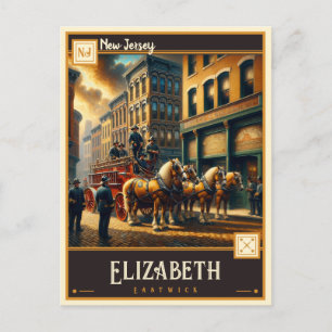 Elizabeth, New Jersey   Antiek Briefkaart