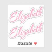 Elizabeth Nom décoratif en rose x2 Sticker (Feuille)