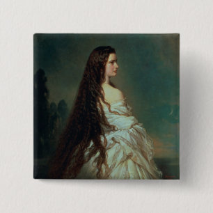 Elizabeth of Bavaria Vierkante Button 5,1 Cm