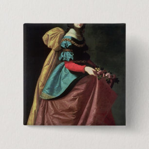 Elizabeth of Portugal 1640 Vierkante Button 5,1 Cm