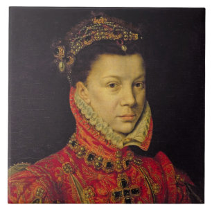 Elizabeth of Valois (1545-68) 1570 (olie op canvas Tegeltje