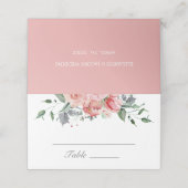 Elizabeth Pink Floral Wedding Place Card (Buitenkant ongevouwen)
