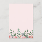 Elizabeth Pink Floral Wedding Reception Informatiekaartje (Achterkant)