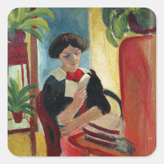 Elizabeth Reading Vierkante Sticker (Voorkant)