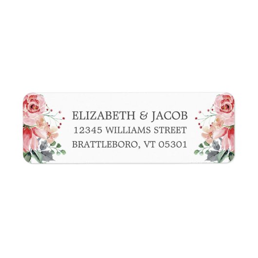 Elizabeth Return Address Wedding Envelope Seal Etiket (Voorkant)