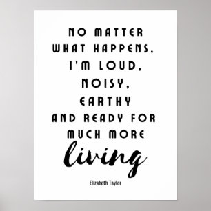 Elizabeth Taylor Inspirerend Motivatie offertes Poster