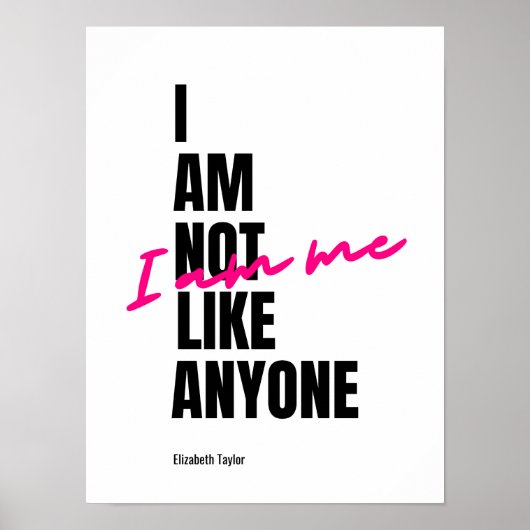 Elizabeth Taylor Self Love Inspirerend Quote Poster (Voorkant)