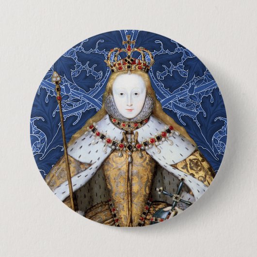 Elizabeth Tudor, Koningin van Engeland Ronde Button 7,6 Cm (Voorkant)