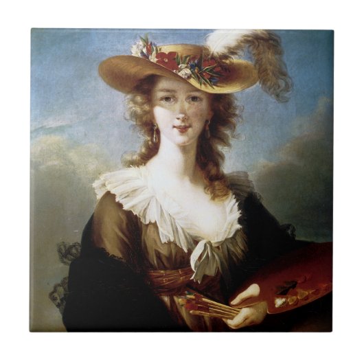 Elizabeth Vigee-Le Brun ~ Self Portret Tegeltje (Voorkant)