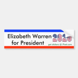 ELIZABETH-WAARSCHUWING VOOR PRESIDENT 2020-bumpers Bumpersticker