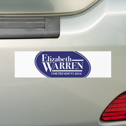 Elizabeth Warren 2016 bumpersticker (Op auto)
