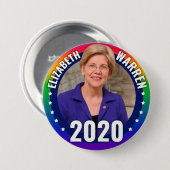 Elizabeth Warren 2020 - Gay Pride Rainbow Ronde Button 7,6 Cm (Voorkant /achterkant)