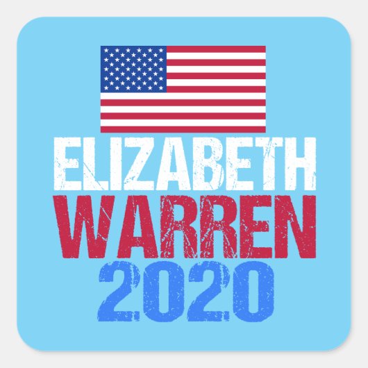 Elizabeth Warren 2020 Vierkante Sticker (Voorkant)