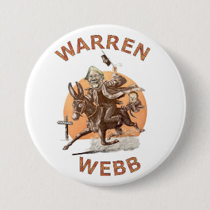 Elizabeth Warren en Jim Webb in 2016 Ronde Button 7,6 Cm