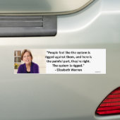 Elizabeth Warren - het systeem is gemanipuleerd Bumpersticker (Op auto)