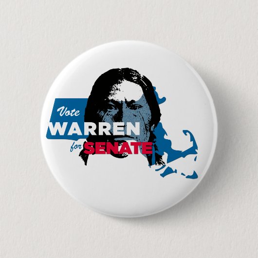 Elizabeth Warren Indian Parody, knop Ronde Button 5,7 Cm (Voorkant)